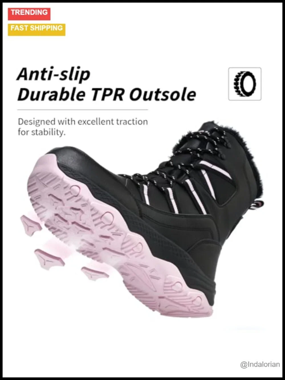 Women's Waterproof Snow Boots Faux Fur Lined Lightweight Mid-Calf Winter